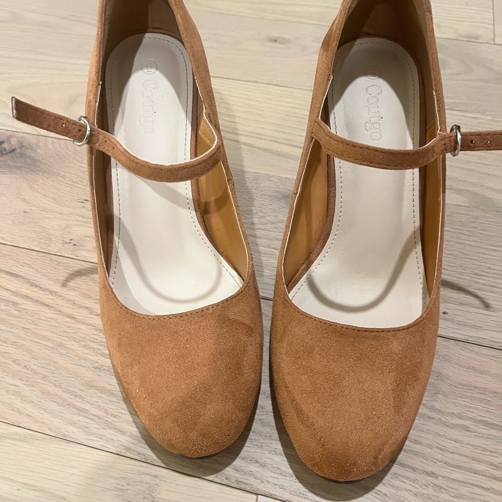 Coutigo Style & Co Brown Suede Mary Jane Wedge Pumps Size 9